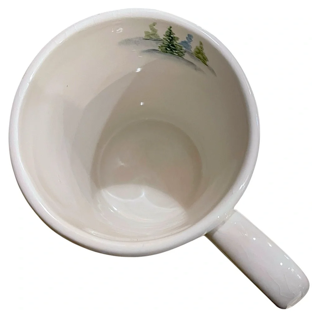 Vintage Extra-large 20 fl. oz. Maxcera Snowmen at Snowy Village Cabin Scene Mug - Picture 11 of 13